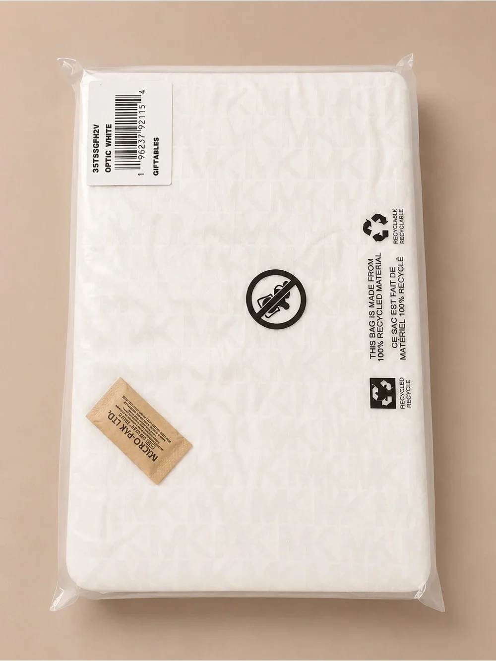 NWT Michael Kors White and Light Gray MK Monogram Notebook Journal